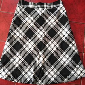 Long aline plaid skirt